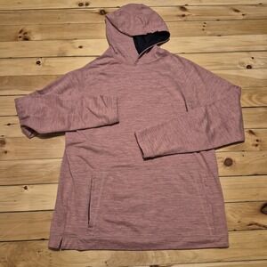 01 ALGO Hoodie Mens Large Pink Performance Sweatshirt Stretch Lined Outdoor Gym